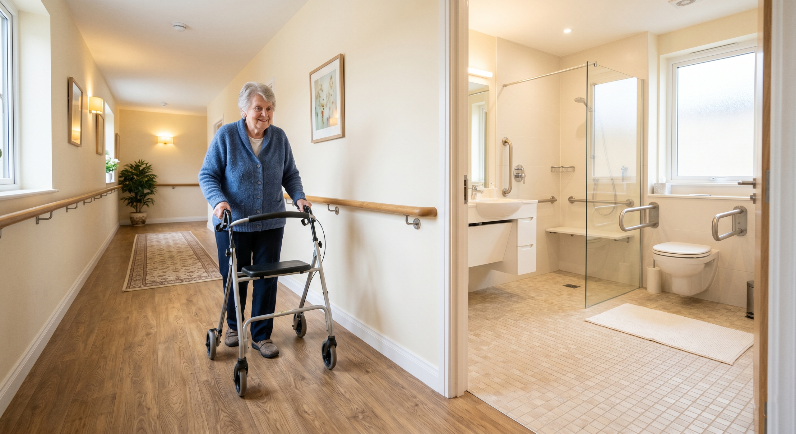 best non-slip flooring for seniors in bathroom and hallway